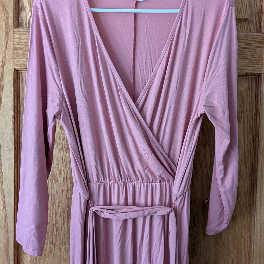 GAP Pink Wrap Midi Dress